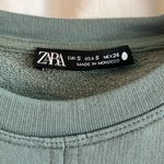 ZARA Sage Green Shoulder Pad Sleeveless Cropped Muscle Tee Photo 4