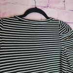Rebecca Minkoff BLACK WHITE STRIPED SHIRRED SHOULDER DRESSY BASIC TEE XS Photo 3