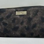 Adrienne Vittadini Womens Black Long Zip Around Wallet CC Slot Cheetah Pebbles Photo 0