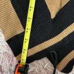 River Island Asymmetric Poncho Sweater Turtleneck Tan Black Colorblock Cozy Chic Photo 4