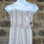 Storia Romper Woman's Medium Tassel Tie Summer Beach Party Striped Bow Crinkle Photo 5