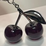 Cherry Bag Charm Purse Charms Keychain Car sparkly silver purple Photo 1