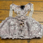 Daytrip  Lace Bralette Lilac Crisscross Back Strappy Size L Photo 0