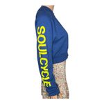 Aviator Nation x SoulCycle cropped crew sweatshirt Medium Blue smiley graphic Photo 5