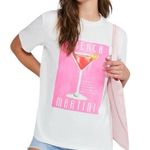 Wildfox NEW Women’s Graphic T-Shirt French Martini Ryan Top size S White Photo 3