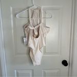 Shade & Shore  Women's Plunge One Piece Swimsuit One Shoulder, Off-White M Photo 3