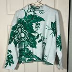 Anthropologie Maeve The Carys Floral Green and White Sweater Photo 1