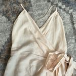 LPA  (NWT) Light Pink Cross Back Tencil Linen Blend Mini Wrap Dress, Size M Photo 1