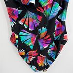 La Blanca  Ruffled Bandeau One Piece floral bathing suit  pattern Swimsuit sz 14 Photo 6