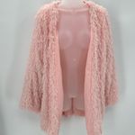 POL Coat Shag Flamingo 60s Mod Party Women’s L Pink Statement Jacket Girly Photo 0