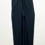 ALLSAINTS  Sami Cupro Knot Front Maxi Dress Size 0 in Black New All Saints Photo 5