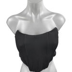 White Fox Boutique White Fox Women's Black Strapless Sleeveless Corset Bustier Crop Top Size S Photo 0