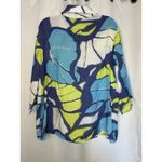 Yushi Thin Button Up Tunic Top Women's XXL Wired Collar Geometric Blouse Photo 4