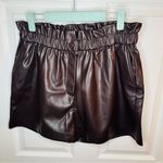 Laundry by Shelli Segal  Faux Leather Shorts Dark Brown M Photo 1