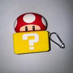 None Red Mushroom AirPods Pro case cover  with Yellow Question Block Photo 1