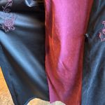 Fashion Bug Vintage 90’s Dress Embroidered Roses Black Burgundy Suede One Piece Jacket Sz 12 Photo 5