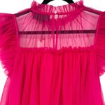 Anthropologie NWT Sunday in Brooklyn Pink Ruffle Tulle Blouse Top Size Small Photo 8