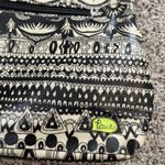 Sakroots  Crossbody Peace Bag Purse Coated Vinyl Black Tan Zip Pockets Photo 2