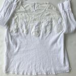 Ellison White Top Crochet Swimsuit Cover Up Large Photo 6