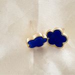 18K Gold Plated blue clover necklace set stainless steel womens jewelry Photo 7
