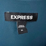 EXPRESS  | Satin Ruffle Hi-Lo Maxi Dress Sleeve Faux Wrap Jewel Dark Teal | XL Photo 5