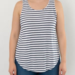 LA Hearts  Blue and White Striped Tank Top Size Medium Photo 0