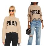 ANINE BING  Paris Kendrick University Cashmere Sweater Tan Size Small Photo 2