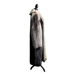 Vintage 20s Paul Magder Toronto Real Silver Fox Fur & Real Mink Coat Size M/L Black Photo 2