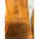 Manolo Blahnik Pointed Toe Leather Pumps Heels Shoes Size 37 Orange Photo 3