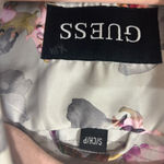 Guess Grey Floral Print Double Breasted Coat Womens S Belted Gray Photo 5