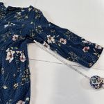 Torrid Blue Floral Challis Zip-Front 3/4 Tab Sleeve Shirt Dress Size 2X Pockets Photo 9