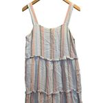 Rails Sandy Linen Blend Ruffle Mini Summer Sundress Women’s Sz L Biarritz Stripe Photo 3