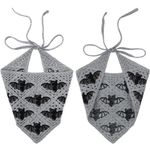 Gray Crochet Bat Pattern Headscarf Photo 2