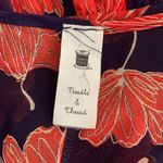 Needle & Thread Sheer Floral Orange & Blue Blouse Photo 5