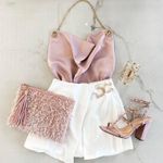 Pink Satin Halter/Cowl Neck Top Photo 0