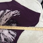 Agenda Purple and Black Floral Short Sleeve Top with Beads Size M Photo 4