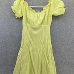 Beige Botany Women's Dress Off Shoulder Mini Linen Blend Solid Yellow Size Small Photo 1