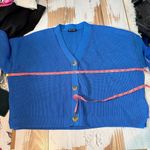 Whistles Mara Knitted Cotton Ribbed Cardigan Blue Size Large Photo 10