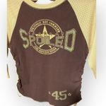 No Boundaries Y2K Spoiled Brown Tan Ruched Side Top Juniors Sz L 11/13 Vintage 2000s Photo 7