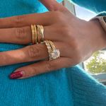 NWOT 3PC Stunning Golden Tone Bridal Round 2ct Simulated diamonds ring in 7 Gold Photo 3