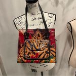 Y2K 90’s exotic tooled vintage leather safari envelope bag cute 🥰 zebra 🦓 Gold Photo 4
