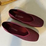 Vivaia Margot 2.0 Square Toe V Cut Flats Knit Womens 36 Red Size 5 Photo 1