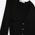ZARA Black Long Knit Dress with Pockets Photo 8