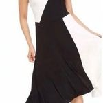Maggy London Elodie Black & White Colorblock Midi Dress - size 16 Photo 1