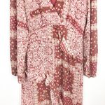 Lulus Maxi Dress Women Medium Rust Red Floral Patchwork Field of Flowers Long Photo 8