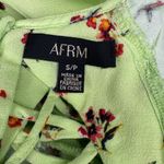 AFRM Revolve Green floral long sleeve dress with beautiful detail back. #82 Photo 11