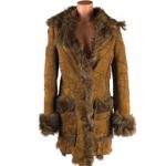 Genuine Shearling Sheepskin Patchwork Penny Lane Leather Coat fits S Photo 2