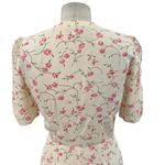 Reformation  Floral Print Button Front Mini Dress Cream Pink Size‎ 4 *Flawed Photo 10