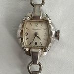 Caravelle Ladies Watch Vintage White Gold Filled Stretch Bracelet Mechanical Photo 3