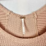 Free People Ventura Blush Tan Waffle Thermal Knit High Low Long Sleeve M Photo 3